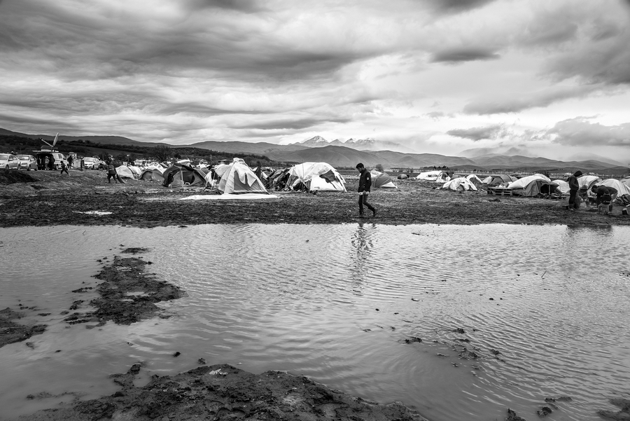 Idomeni 17 of 20 tábor po dešti